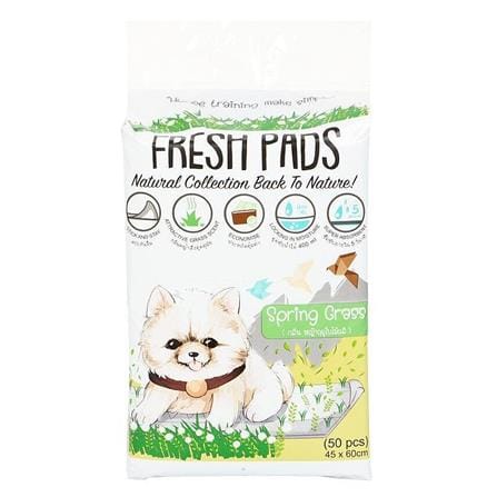 แผ่นรองฉี่สุนัข FRESH PADS กลิ่นหญ้าฤดูใบไม้ผลิ SIZE M 10 แผ่น_0