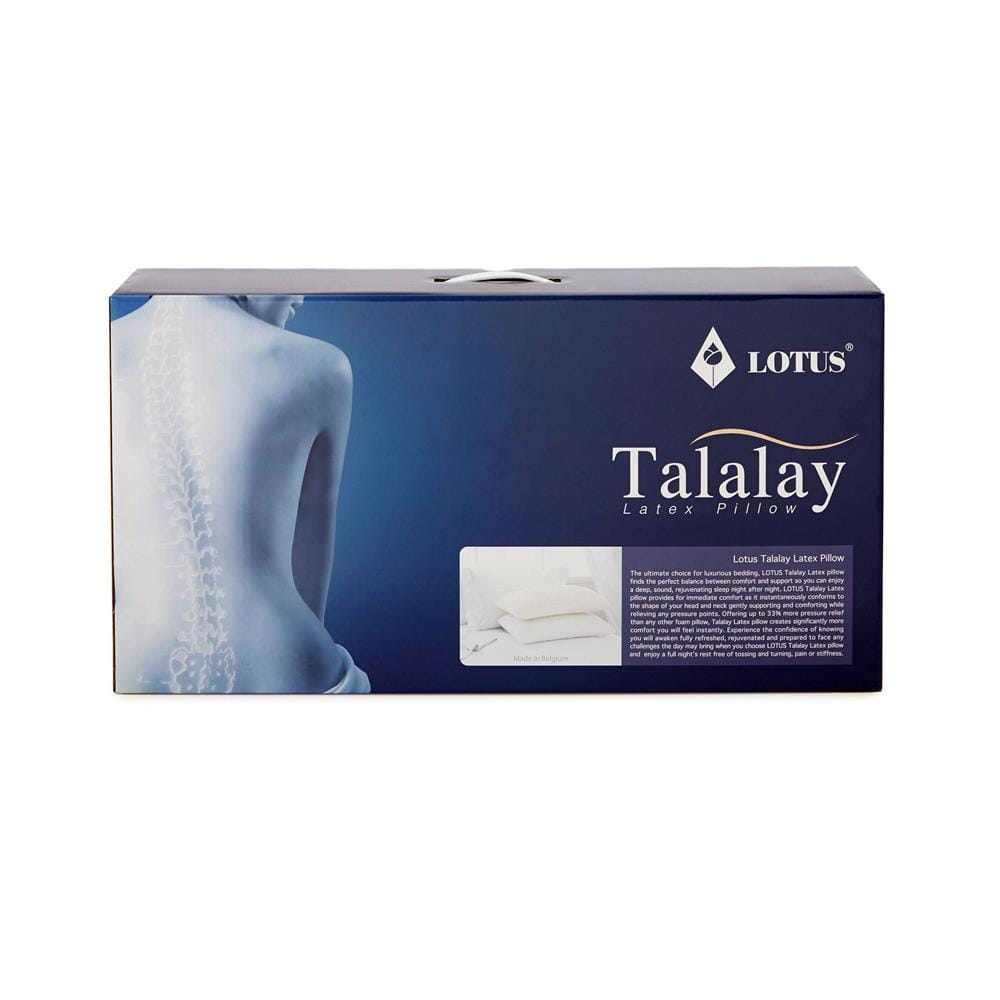 หมอนสุขภาพ ยางพารา LOTUS TALALAY MEDIUM 20x30 นิ้ว สีขาว