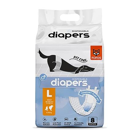 โอบิสุนัข FOFO SDIAPERS MALE DOG SIZE L แพ็ก 8 ชิ้น_0