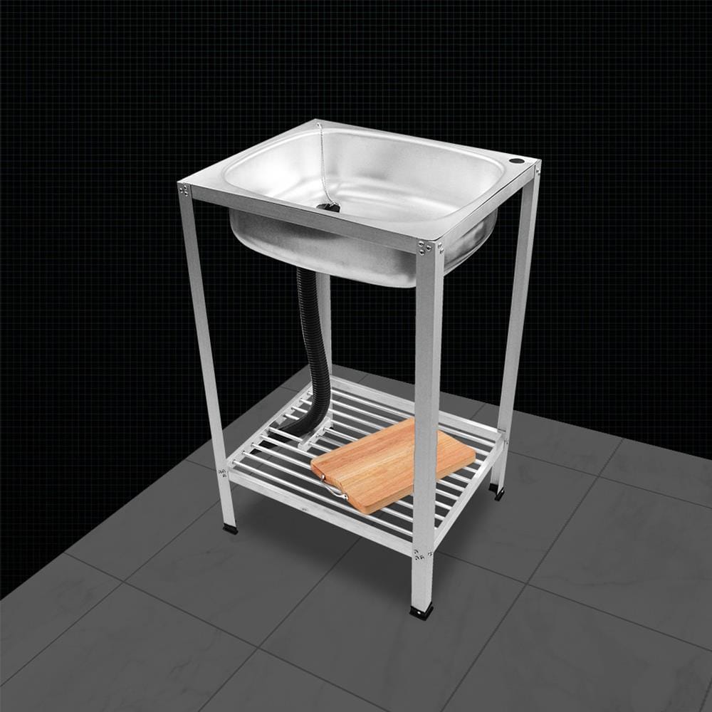 ซิงค์ขาตั้ง 1 หลุม CMC HOME ALU4841 สีเงิน