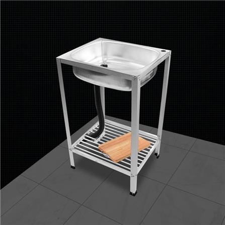 ซิงค์ขาตั้ง 1 หลุม CMC HOME ALU4841 สีเงิน_3