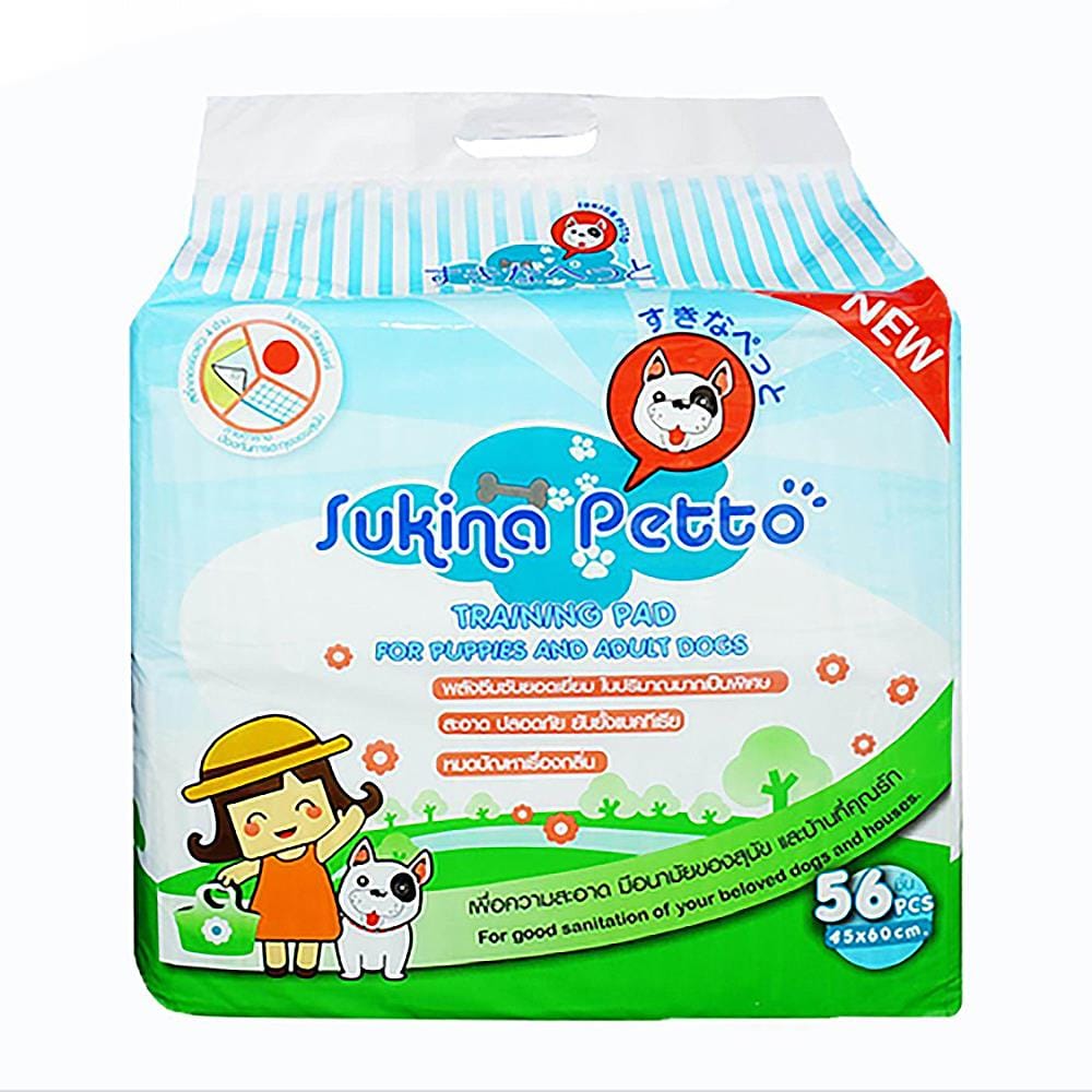 แผ่นรองฉี่สุนัขและแมว SUKINA PETTO 45X60 ซม. 56 แผ่น