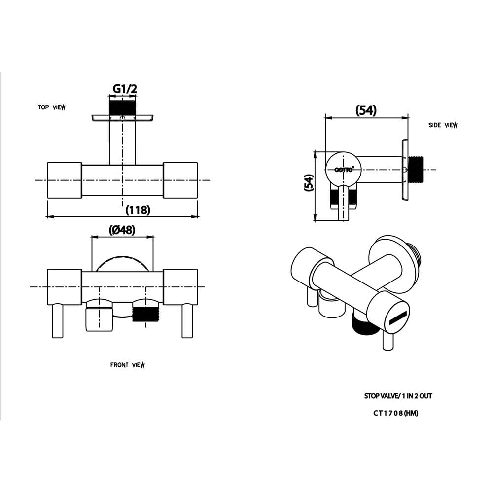 วาล์วฝักบัว COTTO CT1708(HM)