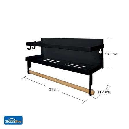 ชั้นวางของแม่เหล็กติดตู้เย็น KECH 31X11.3X16.7 ซม. ไซซ์ S สีดำ_3