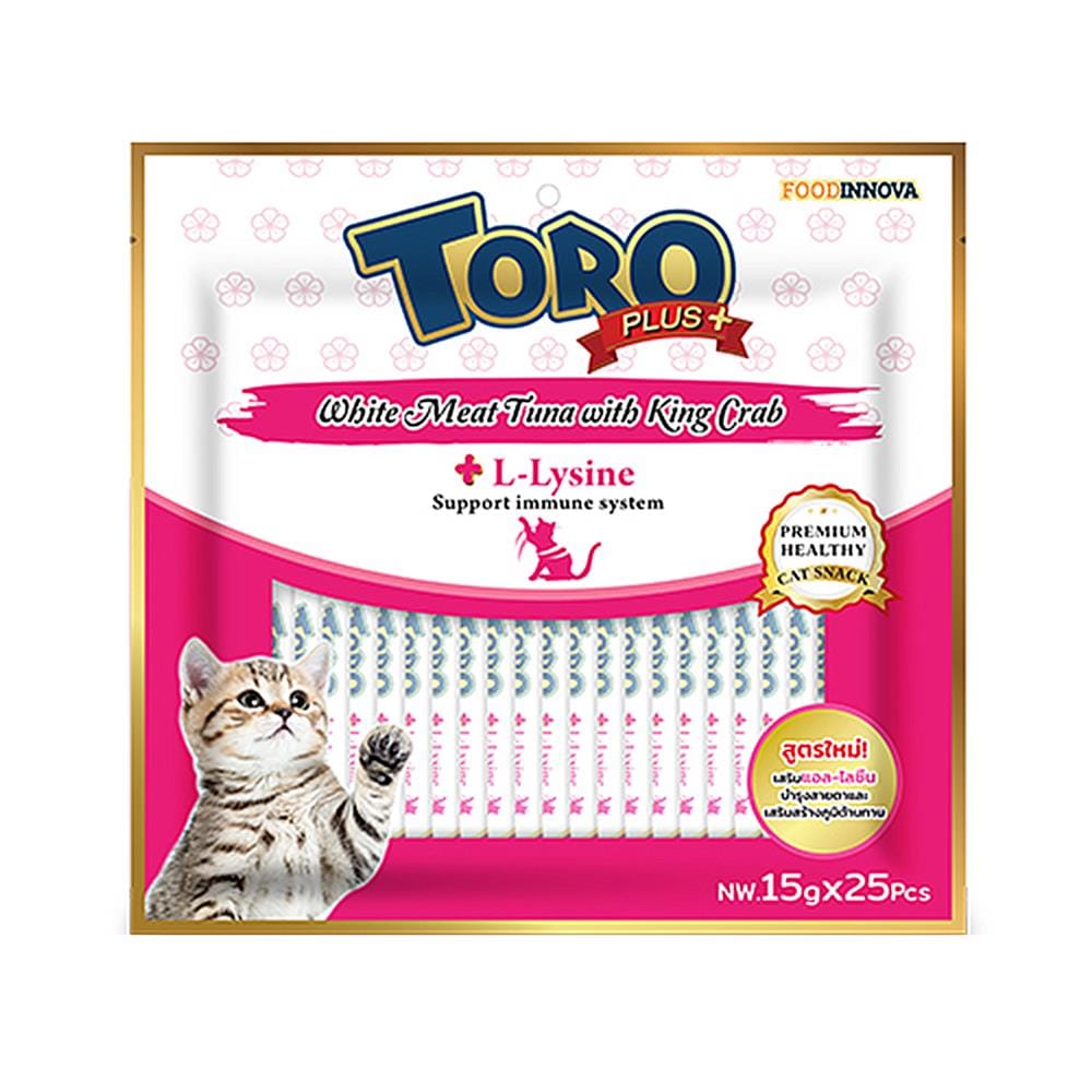 ขนมแมวเลีย TORO PLUS WHITE MEAT TUNA WITH KING CRAB แพ็ก 25 ชิ้น