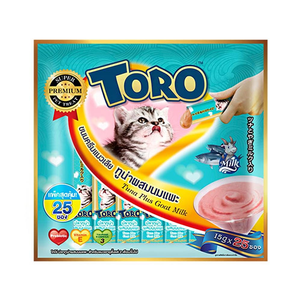 ขนมแมวเลีย TORO TUNA PLUS GOAT MILK แพ็ก 25 ชิ้น