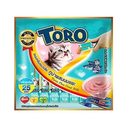 ขนมแมวเลีย TORO TUNA PLUS GOAT MILK แพ็ก 25 ชิ้น_0