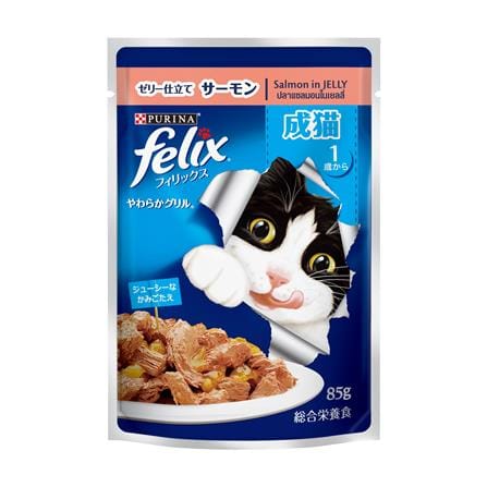 อาหารเปียกแมว FELIX ADULT SALMON IN JELLY 85 ก._0