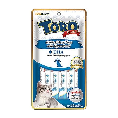 ขนมแมวเลีย TORO PLUS WHITE MEAT TUNA WITH KATSUOBUSHI แพ็ก 5 ชิ้น