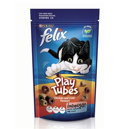 ขนมแมว FELIX PARTY MIX PLAY TUBES CHICKEN & LIVER 50 ก.