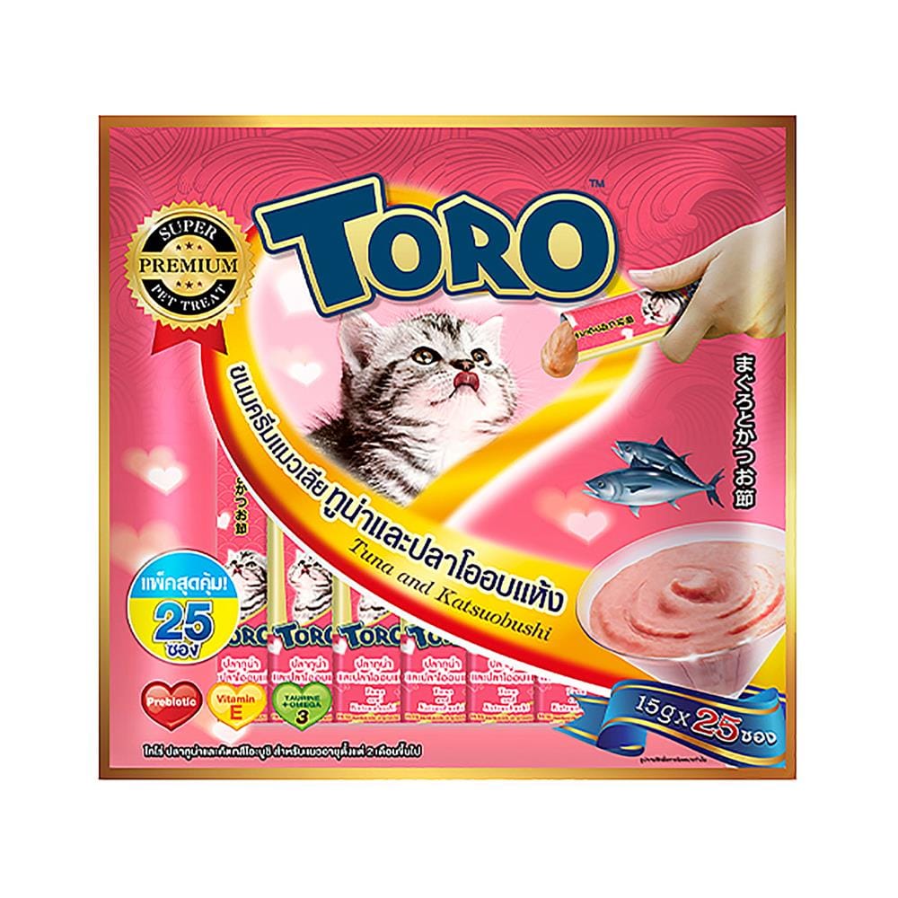 ขนมแมวเลีย TORO TUNA AND KATSUOBUSHI แพ็ก 25 ชิ้น