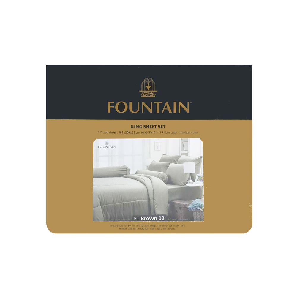 ชุดผ้าปูที่นอน 5 ฟุต 5 ชิ้น FOUNTAIN COLOR 70102-FT BROWN02