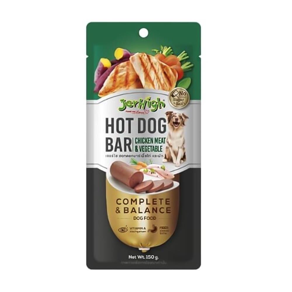 ขนมสุนัข JERHIGH HOTDOG BAR CHICKEN & VEGETABLE 150 ก.
