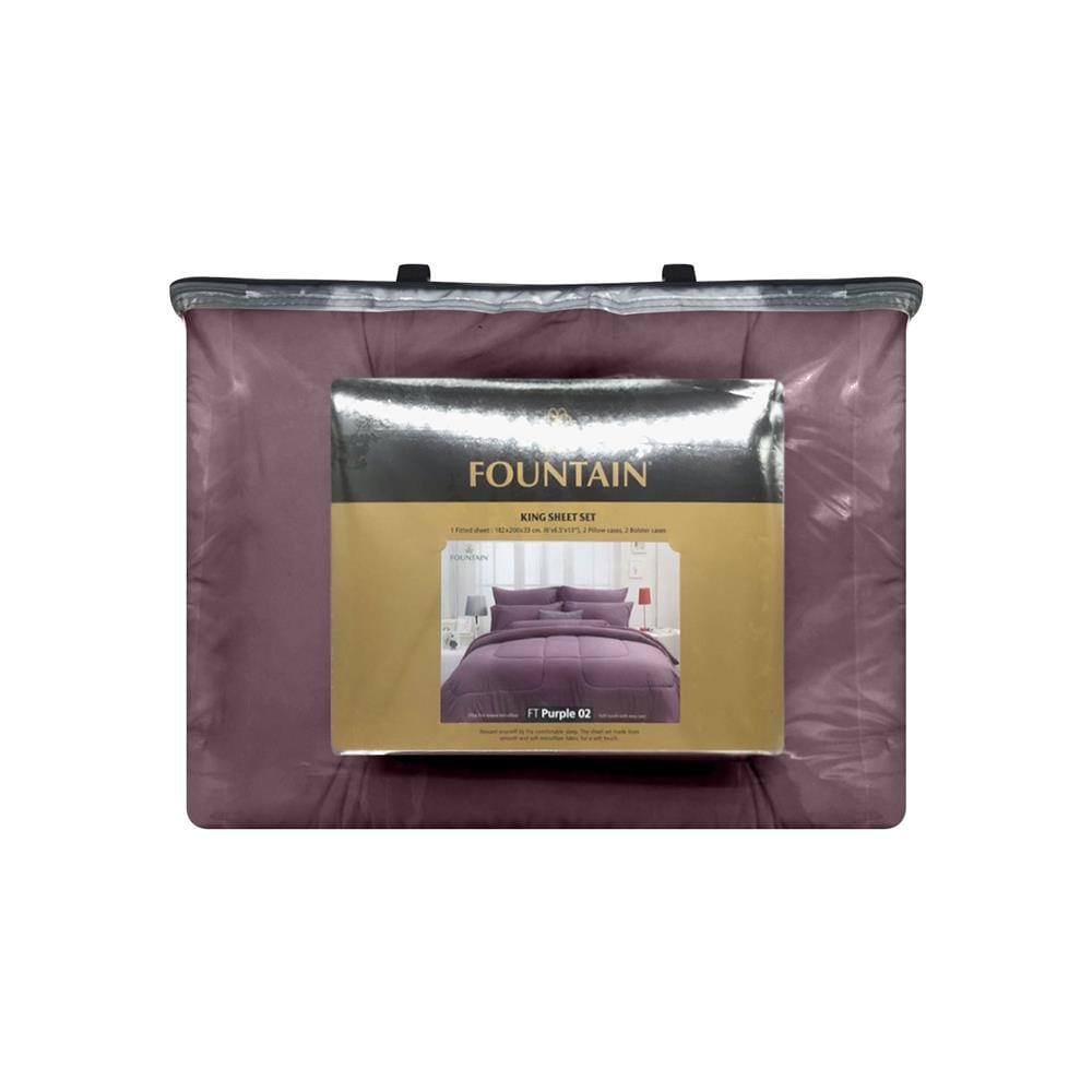ชุดผ้าปูที่นอน 6 ฟุต 6 ชิ้น FOUNTAIN COLOR 70201-FT PURPLE02