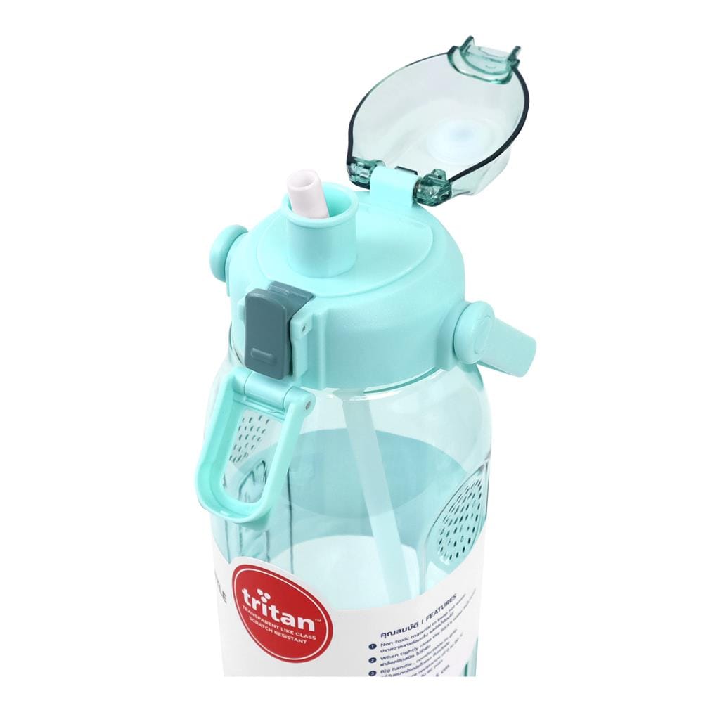 ขวดน้ำ TRITAN พร้อมหลอด SUPER LOCK 6927 2 ลิตร สีเขียว