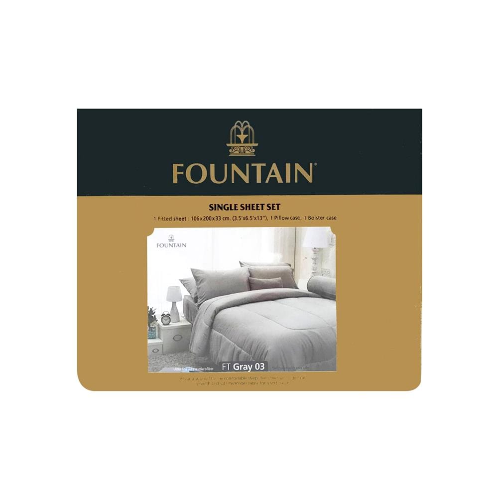 ชุดผ้าปูที่นอน 3.5 ฟุต 3 ชิ้น FOUNTAIN COLOR 70103-FT GRAY03