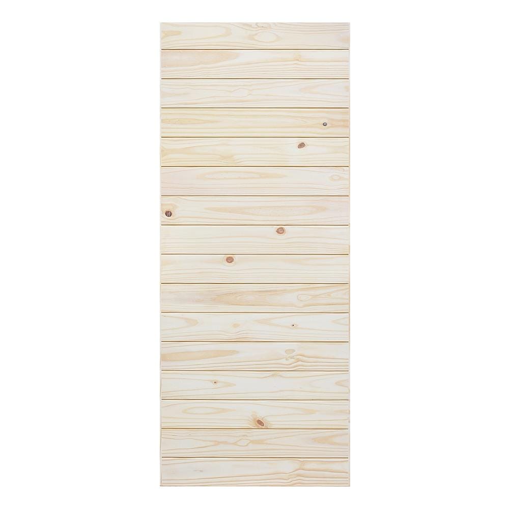 ประตูไม้สน D2D ECO-PINE 801 80X200 ซม. สีธรรมชาติ ไม่เจาะลูกบิด