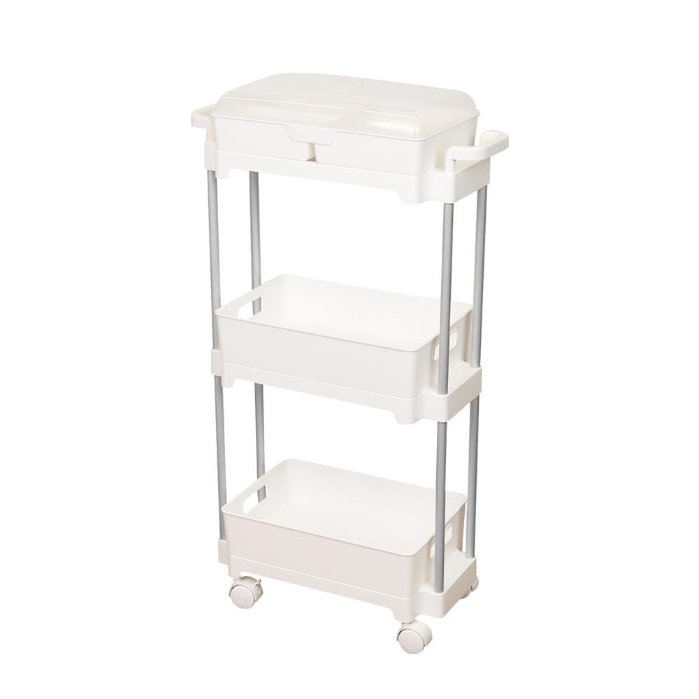 ชั้นวางของ 3 ชั้น มีล้อ KECH COMFY 45X21X80 ซม. สีขาว