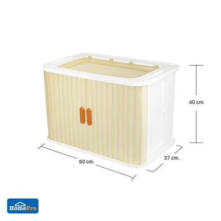 กล่องบานสไลด์ STACKO MEET 60x37x40 ซม. สีขาว/น้ำตาล_8