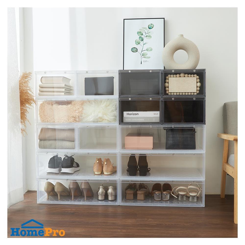 กล่องรองเท้า STACKO MAGNETIC LOCK 56X37X18.30 ซม. ใส