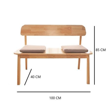 ชุดโต๊ะอาหาร 4 ที่นั่ง BAAN FURNITURE GASTON BENCH SET 120 ซม. สีไม้ธรรมชาติ_9
