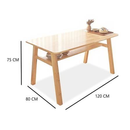 ชุดโต๊ะอาหาร 4 ที่นั่ง BAAN FURNITURE GASTON BENCH SET 120 ซม. สีไม้ธรรมชาติ_8