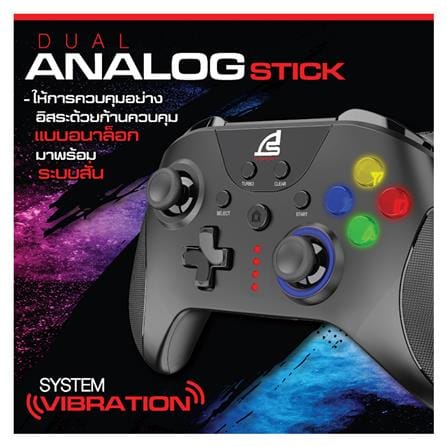 จอยเกมส์ไร้สาย SIGNO EXCUBER WC-661 สีดำ_8