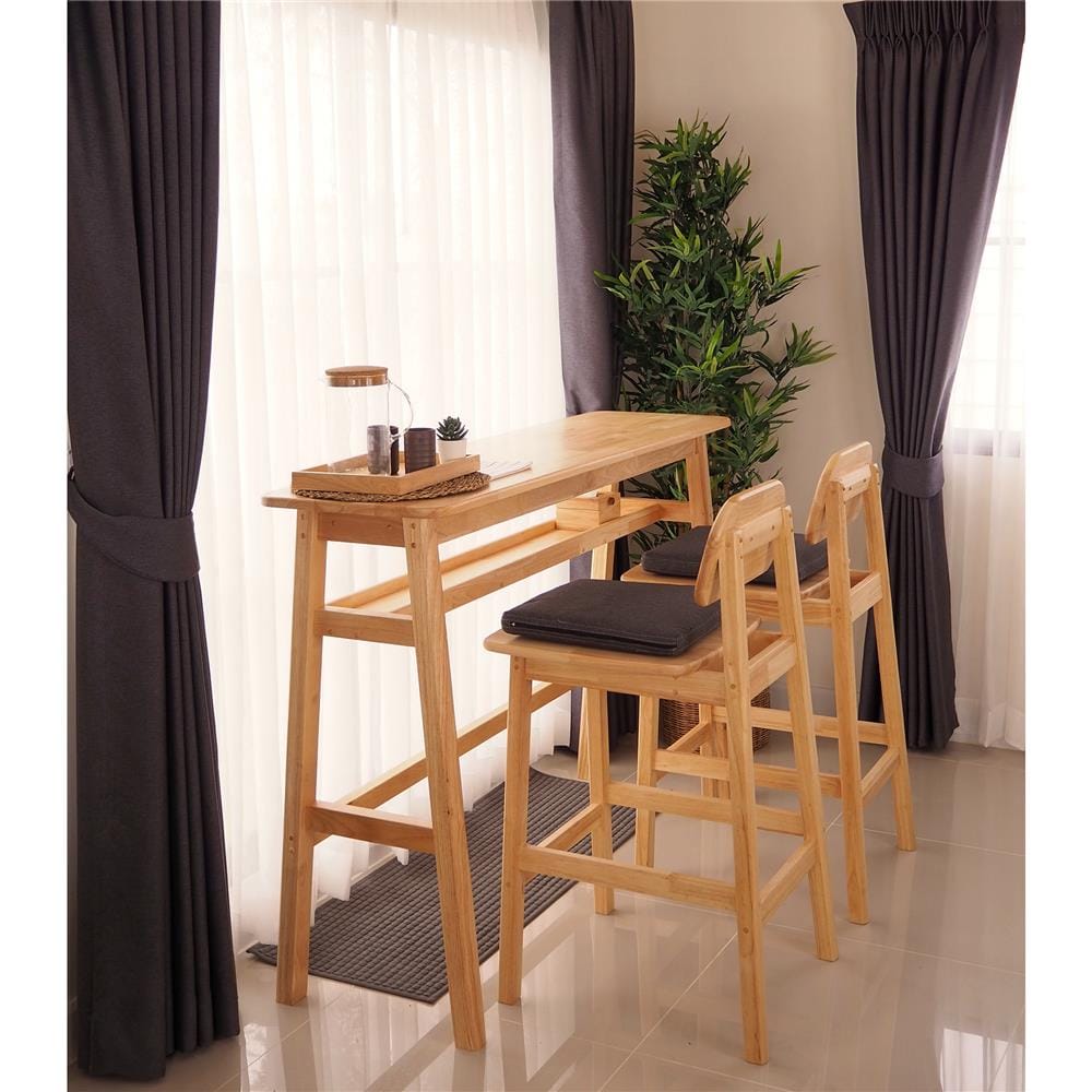 ชุดโต๊ะบาร์ BAAN FURNITURE HERMES SET 120 ซม. สีไม้ธรรมชาติ