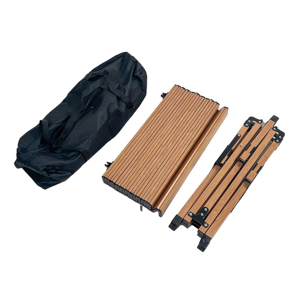 โต๊ะพับตั้งแคมป์ SPRING WOOD GRAIN 120X60 ซม. สีน้ำตาลอ่อน