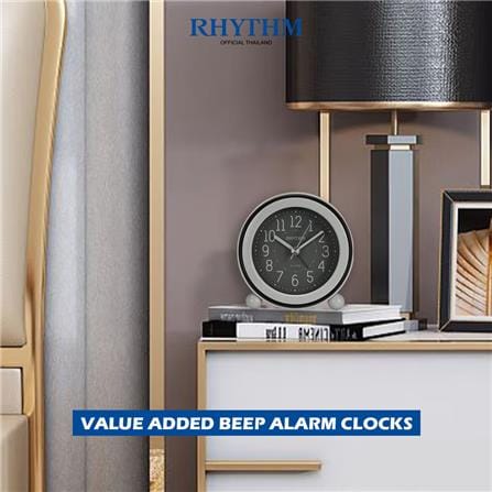 นาฬิกาตั้งโต๊ะพลาสติก RHYTHM CRE308NR08 3 นิ้ว สีเทา_4