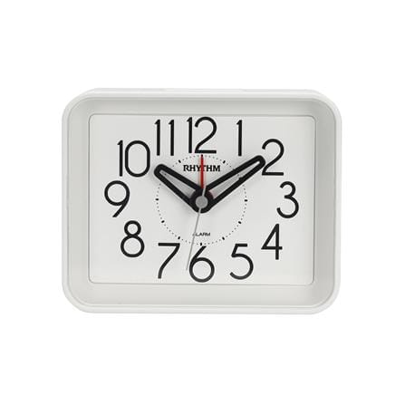นาฬิกาตั้งโต๊ะพลาสติก RHYTHM CRE891WR03 3X2 นิ้ว สีขาว_0