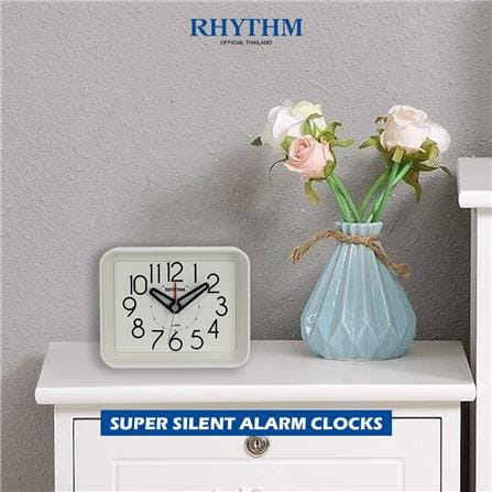 นาฬิกาตั้งโต๊ะพลาสติก RHYTHM CRE891WR03 3X2 นิ้ว สีขาว_4