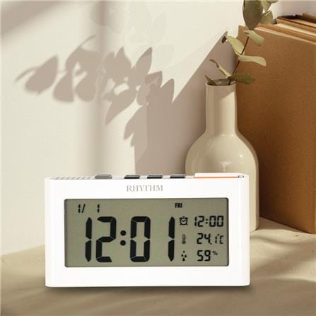 นาฬิกาดิจิทัล LED RHYTHM LCT101NR03 6X3 นิ้ว สีขาว_4