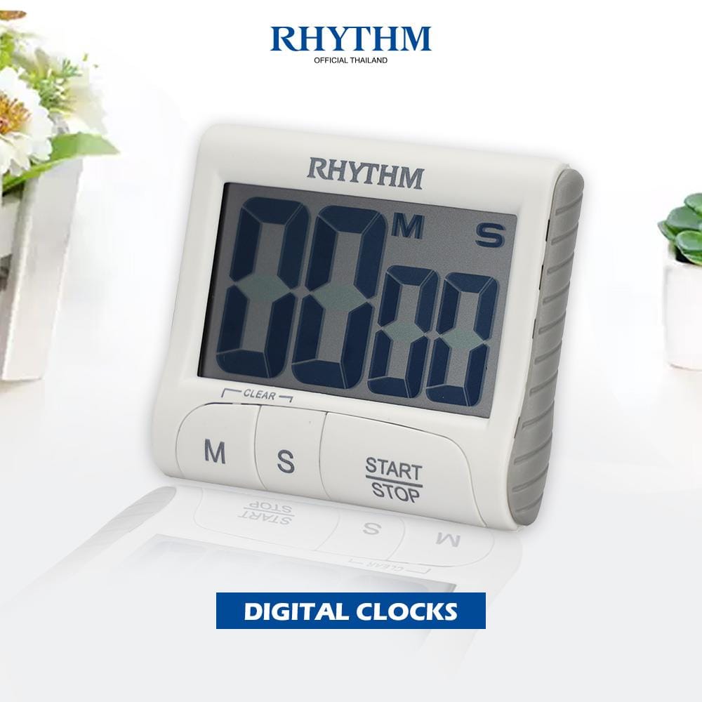 นาฬิกาตั้งโต๊ะดิจิทัล RHYTHM LCT106NR03 3X2.5 นิ้ว สีขาว