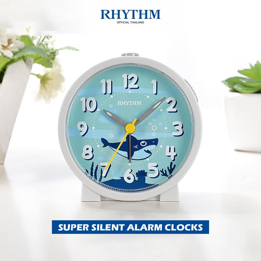 นาฬิกาตั้งโต๊ะ RHYTHM CRE306NR03 3.5 นิ้ว สีขาว/ฟ้า
