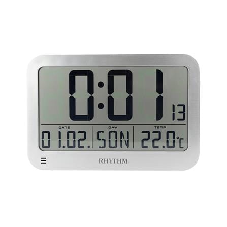 นาฬิกาตั้งโต๊ะดิจิทัล RHYTHM LCT084NR19 8.5X5.5 นิ้ว สีเงิน_0