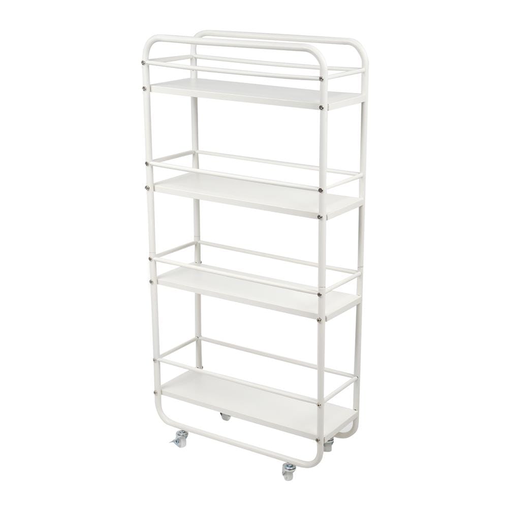 ชั้นวางของแคบ 4 ชั้น มีล้อ STACKO TIDY 50x20x106 ซม. สีขาว