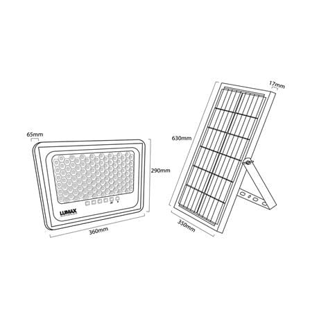 ไฟสปอตไลท์ SOLAR LUMAX 58-L0020 400 วัตต์ WARM WHITE สีดำ_7