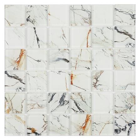 โมเสคแก้ว 30x30 ซม. TARA HPR-215 MARBLE สีขาว_0