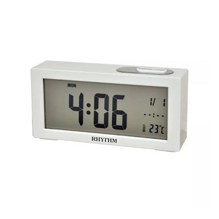 นาฬิกาตั้งโต๊ะพลาสติก RHYTHM LCT092NR03 2.5X5.5 นิ้ว สีขาว_0