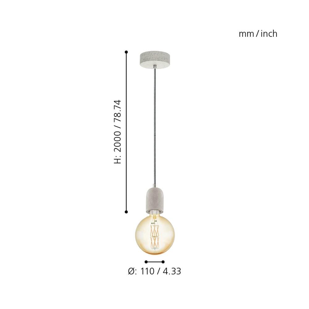 ไฟช่อ EGLO YORTH สีเทา 1 หัว