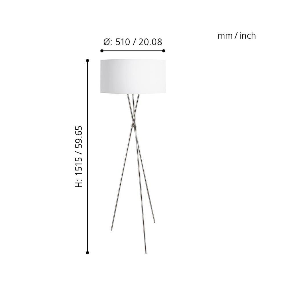 ไฟตั้งพื้น EGLO FONDACHELLI 95539 สีขาว/เงิน 1 หัว