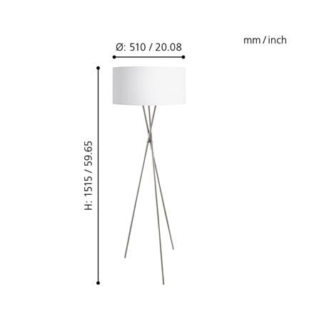 ไฟตั้งพื้น EGLO FONDACHELLI 95539 สีขาว/เงิน 1 หัว_2