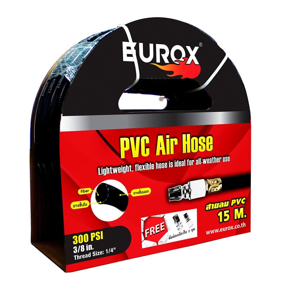 สายลม PVC พร้อมข้อต่อ EUROX 3/8 นิ้ว X 15 ม.