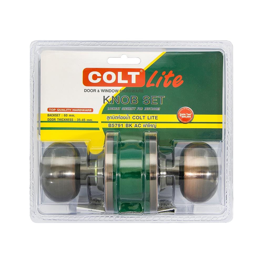 ลูกบิดประตูห้องน้ำ หัวจัน COLT LITE B5791 สีทองแดงรมดำ