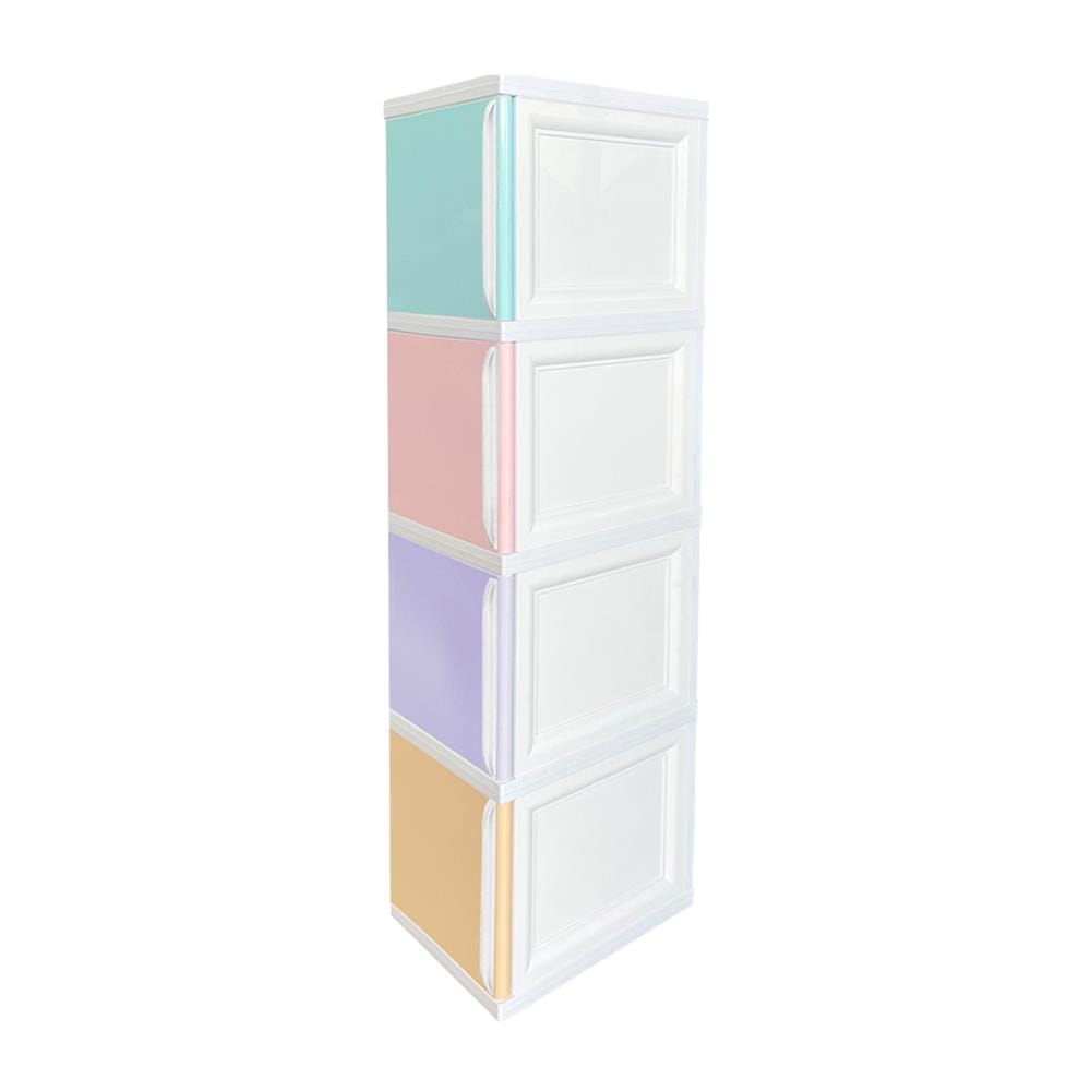 ตู้บานเปิด 4 ชั้น STACKO TOWERBOX VID 34X50X160 ซม. PASTEL