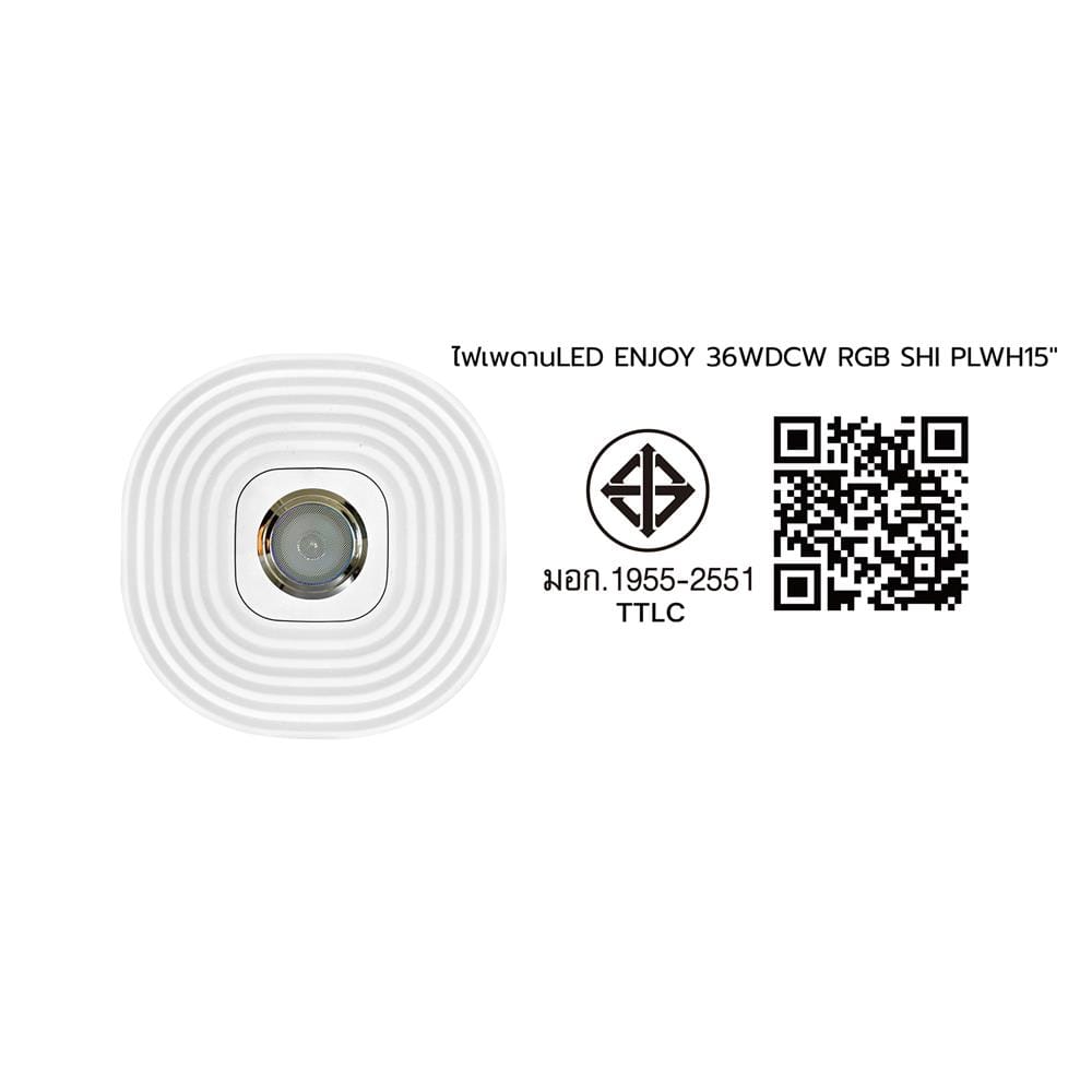 ไฟเพดาน LED SHINING S-CE03600C-1BSP 15 นิ้ว 36 วัตต์ DAYLIGHT/COOL WHITE/WARM WHITE/RGB สีขาว