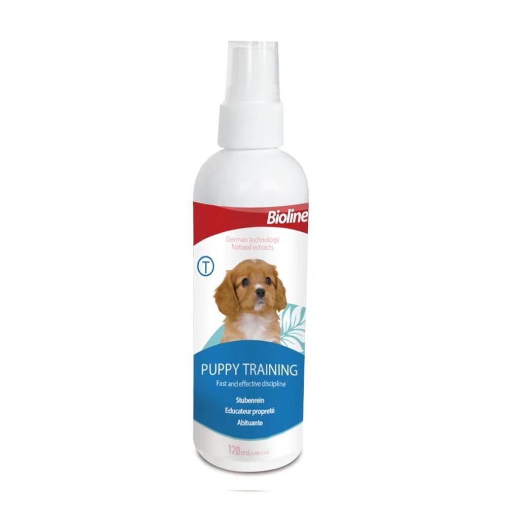 สเปรย์ฝึกขับถ่ายลูกสุนัข BIOLINE PUPPY TRAINING 120 มล.