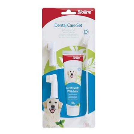 ชุดฝึกแปรงฟันสัตว์เลี้ยง BIOLINE TEETH CARE STARTER MINT 100 ก._0