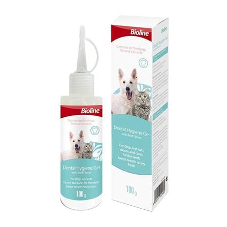 เจลทำความสะอาดฟันสัตว์เลี้ยง BIOLINE DENTAL HYGIENE GEL BEEF FLAVOR 100 ก.